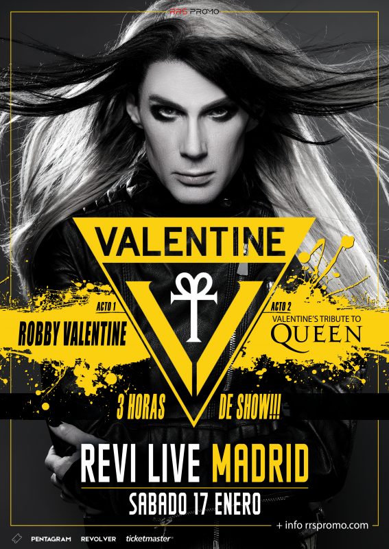 El prolífico artista Robby Valentine dará un show exclusivo en Madrid con dos actos de intensidad musical