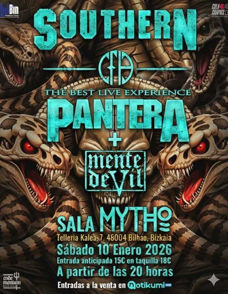 Southern Pantera Experience mañana sábado 10 de enero en Bilbao