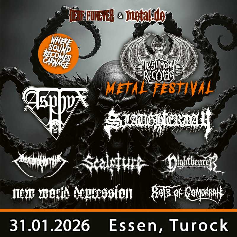 Asphyx cabeza de cartel del Testimony Records Metal Festival 2026 de Essen (Alemania)