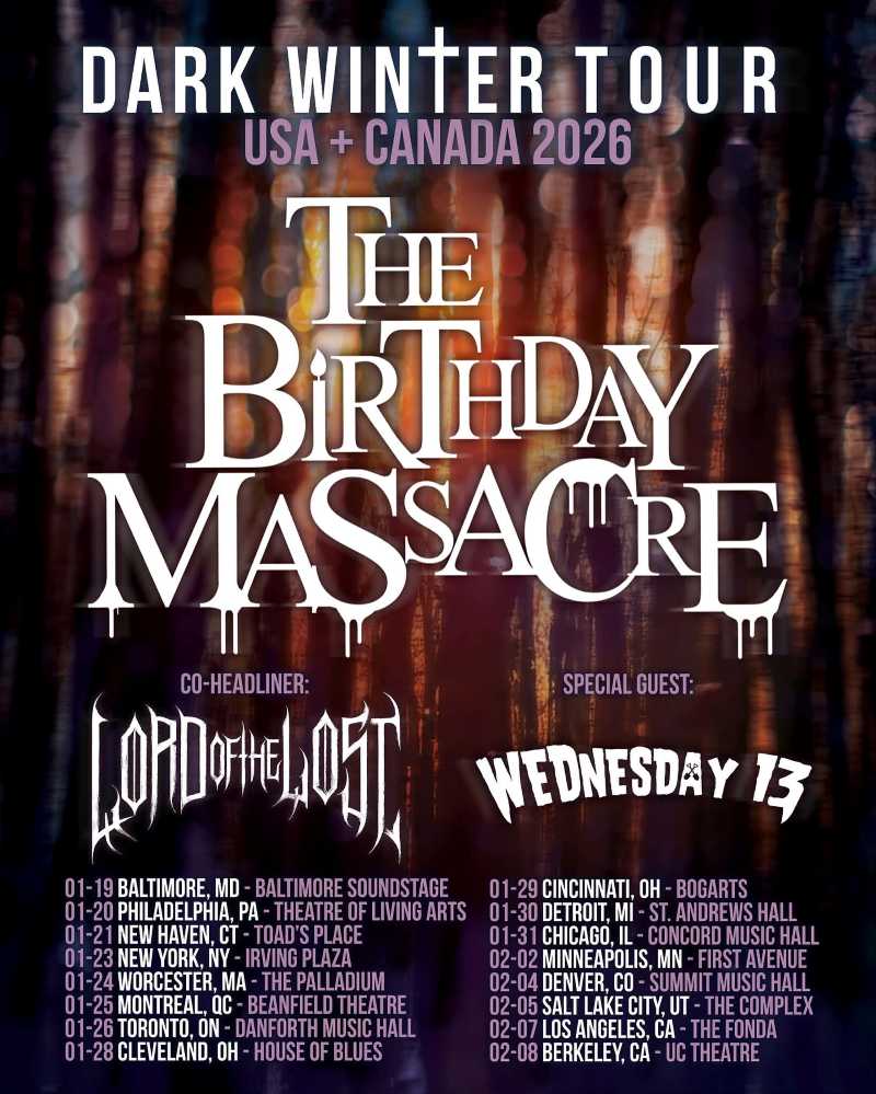 Fechas del tour de The Birthday Massacre en Estados Unidos