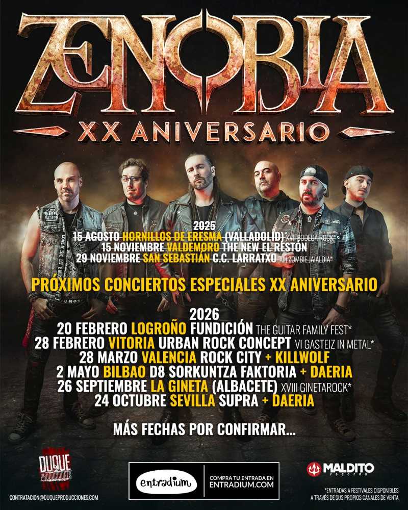 Fechas de la gira de XX aniversario de Zenobia
