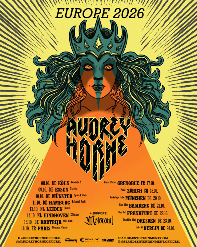 La banda noruega Audrey Horne se complace en anunciar una gira de 15 fechas como cabezas de cartel por Europa