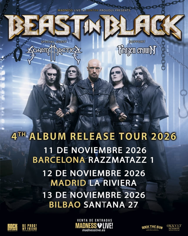 Gira otoñal de Beast in Black por tierras españolas en compañía de Sonata Arctica y Frozen Crown