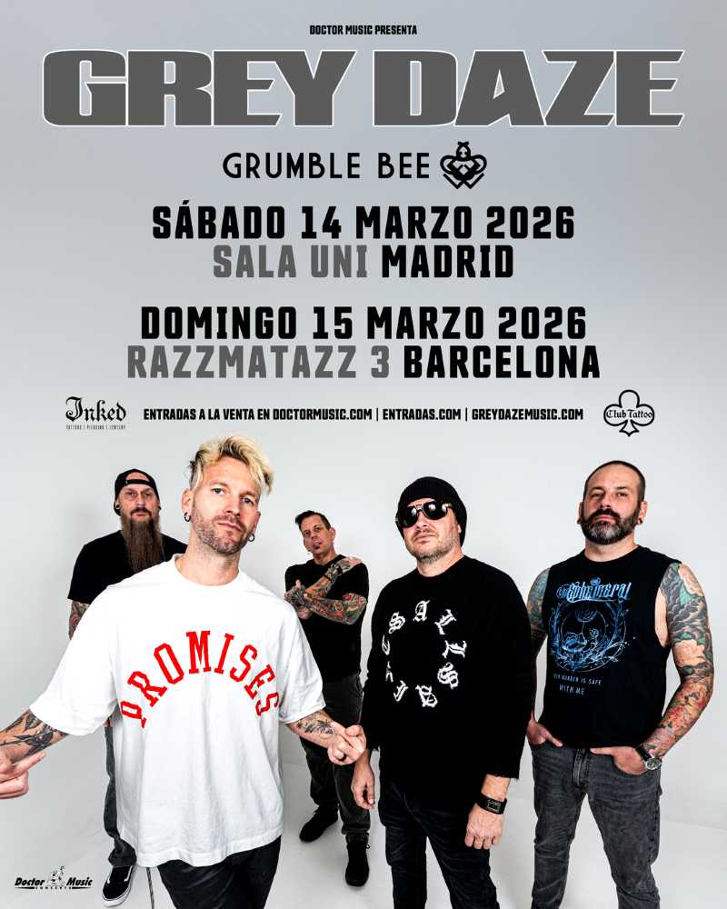 Fechas de Grey Daze en Madrid y Barcelona en marzo