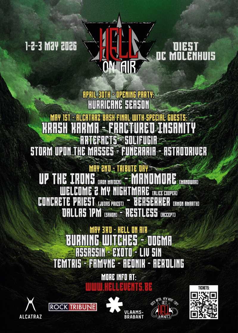 Publicado el cartel y horarios del Hell On Air 2026 de Bélgica