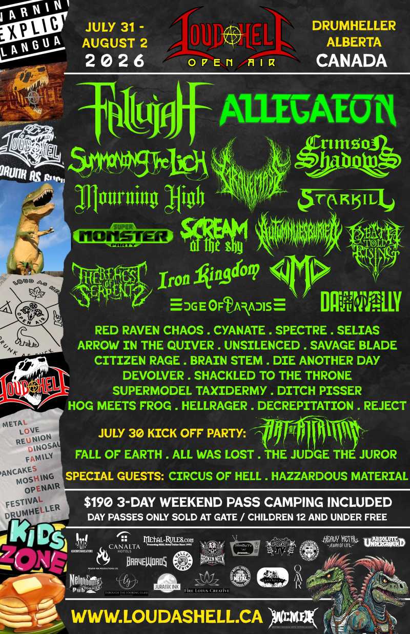 El Loud As Hell Open Air Festival 2026 de Canadá completa su cartel