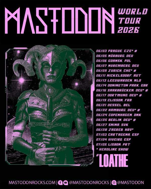 Mastodon regresará a Europa para una serie de conciertos como cabezas de cartel y apariciones en festivales