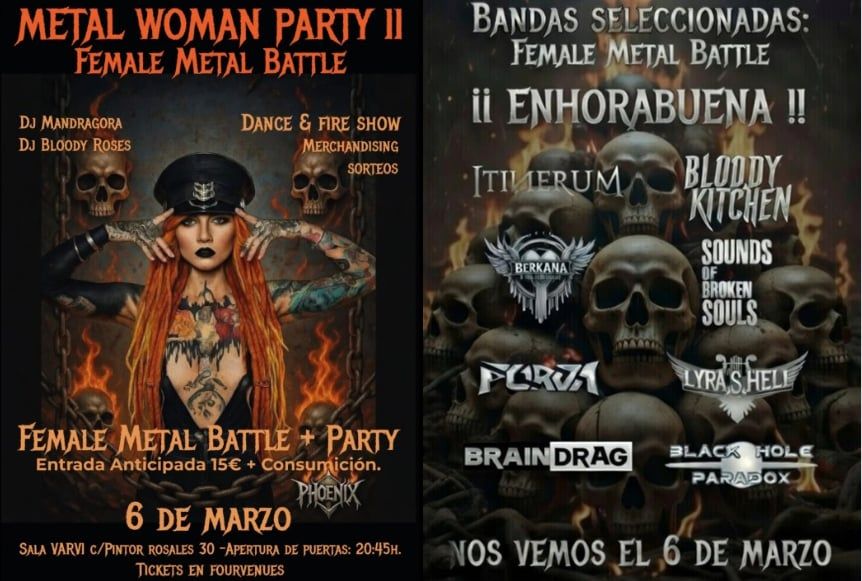 Detalles de la nueva edición del Female Metal Battle en Madrid (Sala Varvi)