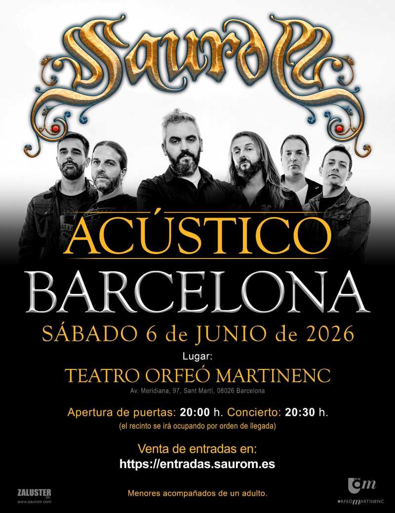Saurom anuncia concierto en acústico en Barcelona