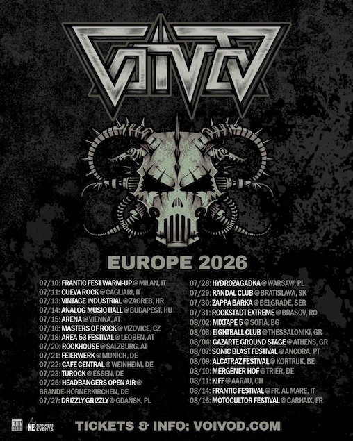 Fechas del tour europeo 2026 de Voivod