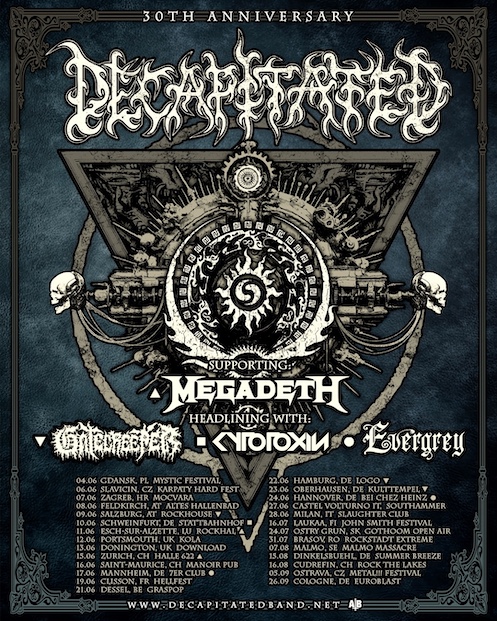 Los legendarios Decapitated, celebran su 30 aniversario con una extensa gira europea.