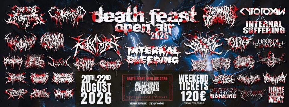 Deathfeast Open Air 2026 se celebrará del 20 al 22 de agosto de 2026 en JUZ Andernach, Alemania