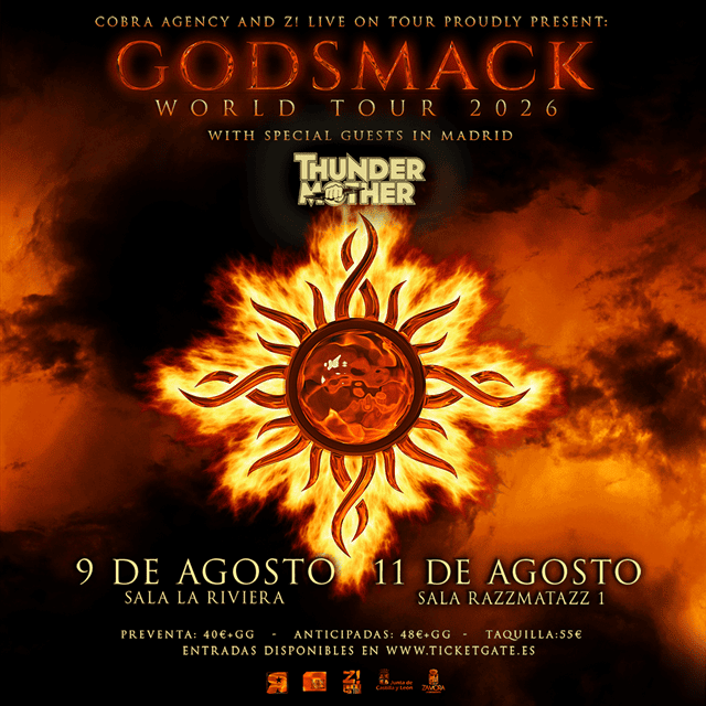 ¡Actualización en la gira veraniega de Godsmack en España!