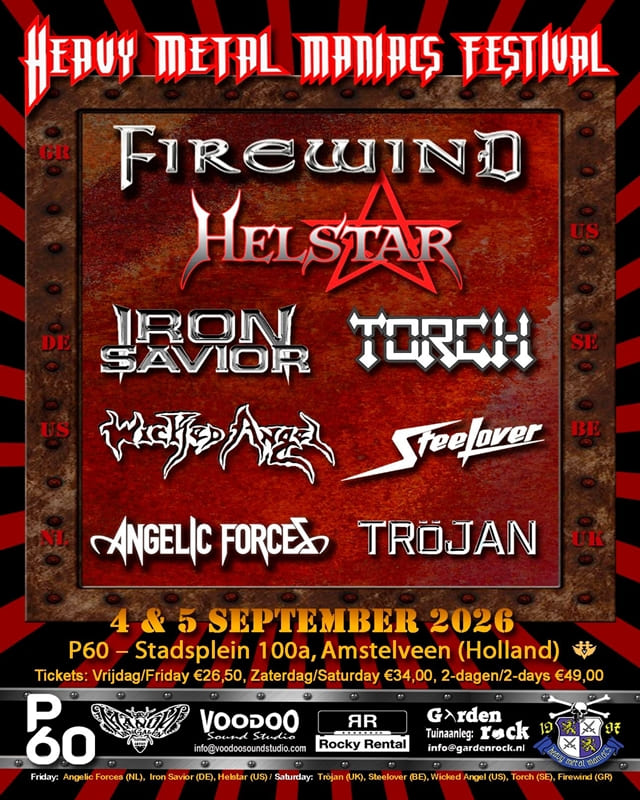 Cartel del Festival Heavy Metal Maniacs en Países Bajos para 2026