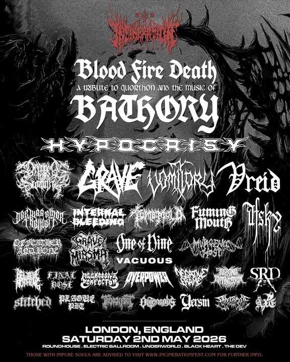 Publicadas todas las bandas en el cartel del Incineration Festival 2026