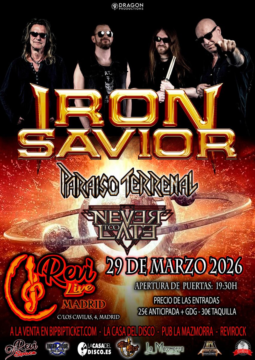 Iron Savior  el  domingo 29 de marzo, en la sala ReviLive de Madrid
