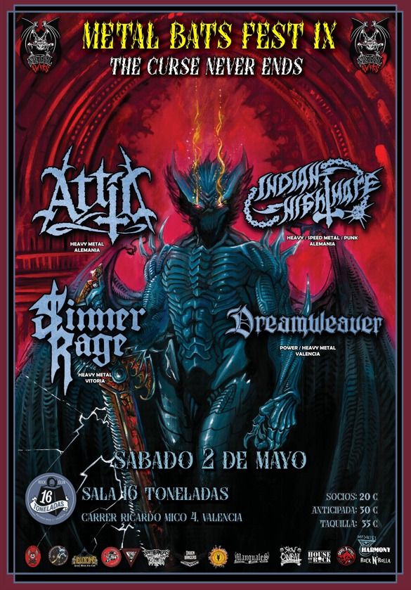 Detalles y cartel de la novena edición del Metal Bats Fest en Valencia