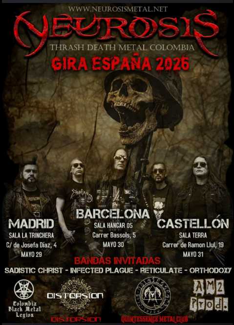 Fechas de la gira de los colombianos Neurosis