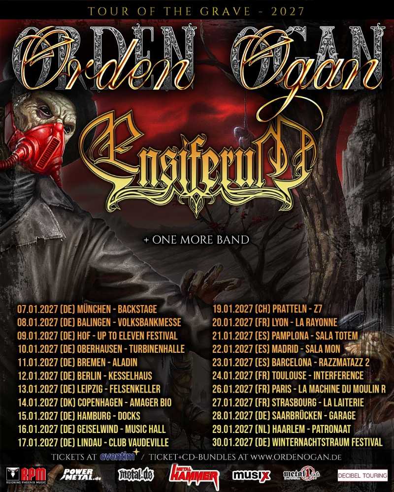 Orden Ogan con Ensiferum de gira en enero de 2027