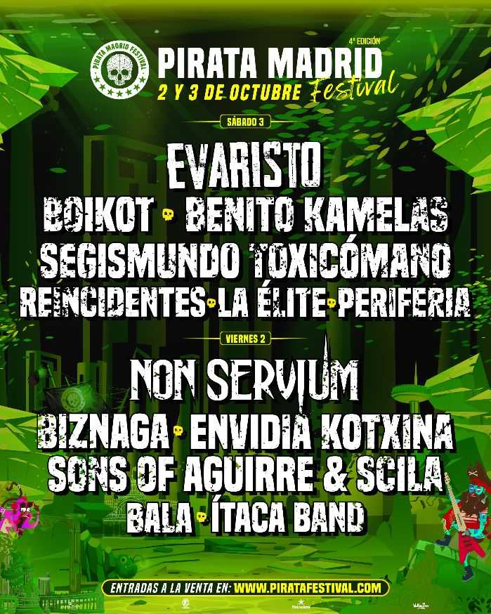 Publicado el cartel del Pirata Festival Madrid 2026
