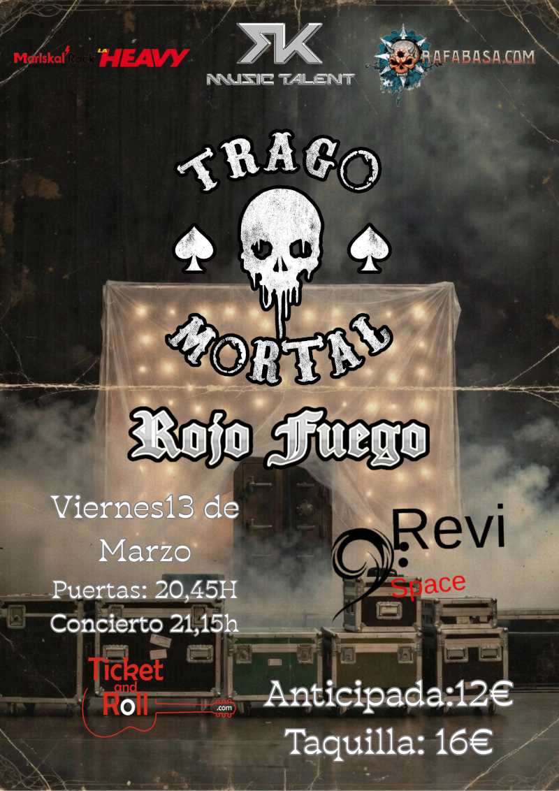 Trago Mortal y Rojo Fuego mañana viernes en Revi Live de Madrid
