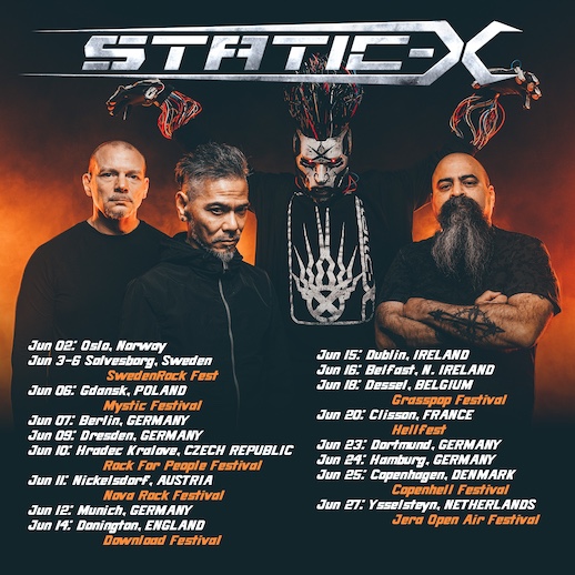 Fechas del tour europeo de verano de los californianos Static -X