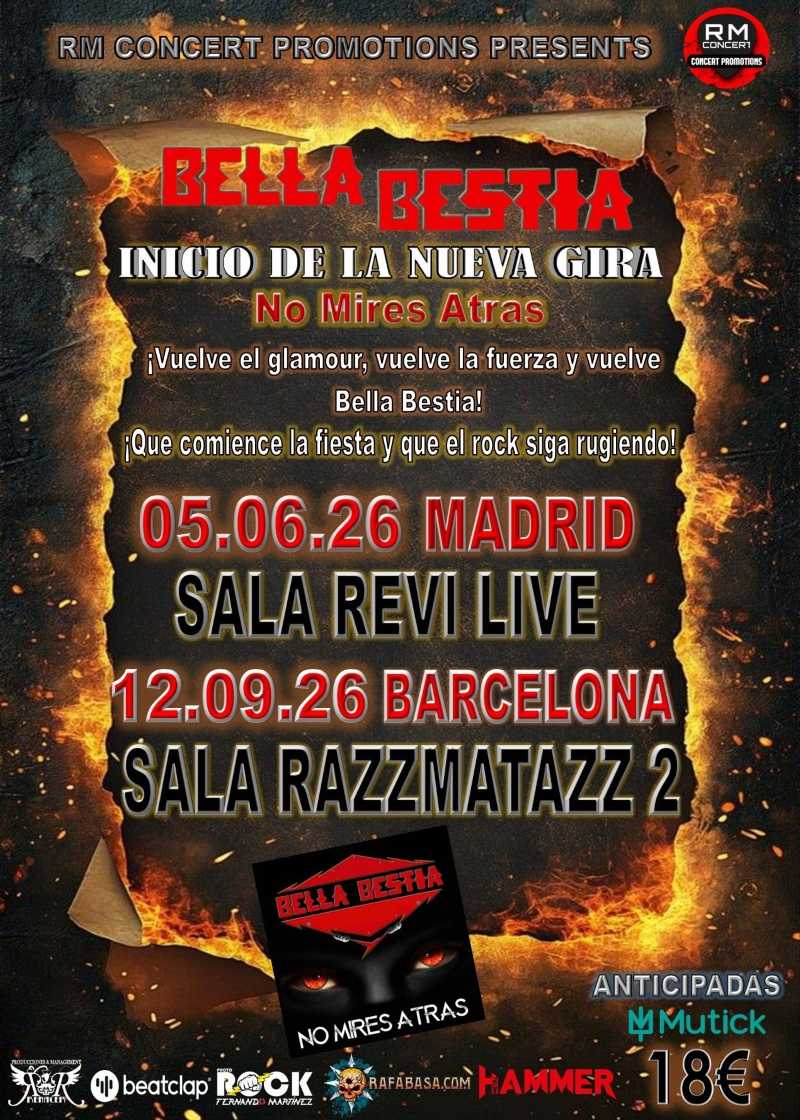 Bella Bestia, conciertos en Madrid y Barcelona