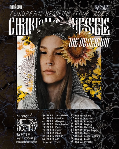 Charlotte Wessels y su banda, The Obsession anuncian las fechas de su tour europeo como cabezas de cartel