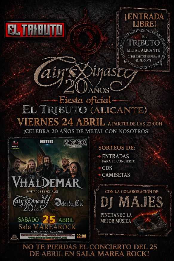 Cain’s Dinasty celebra su 20 aniversario este fin de semana en Alicante