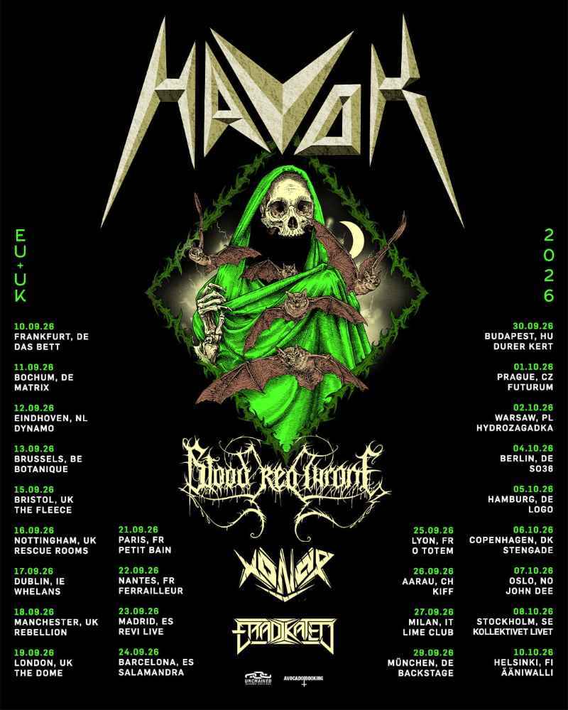 Fechas del tour de Havok en Europa y Reino Unido en septiembre