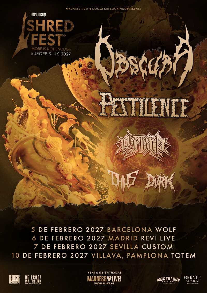Obscura y Pestilence junto en el Shred Fest para febrero de 2027