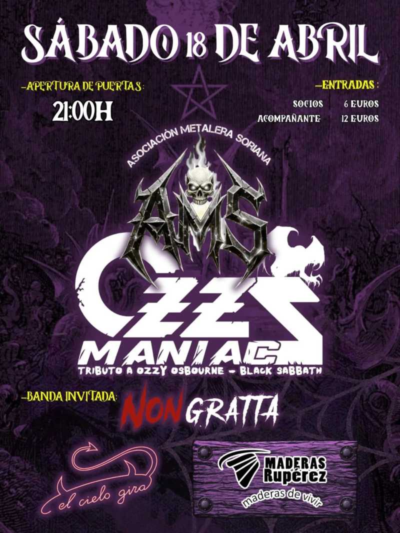 Ozzmaniacs este sábado 18 de abril en Soria