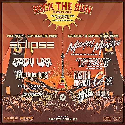 Cartel completo del Rock The Sun Festival de Barcelona