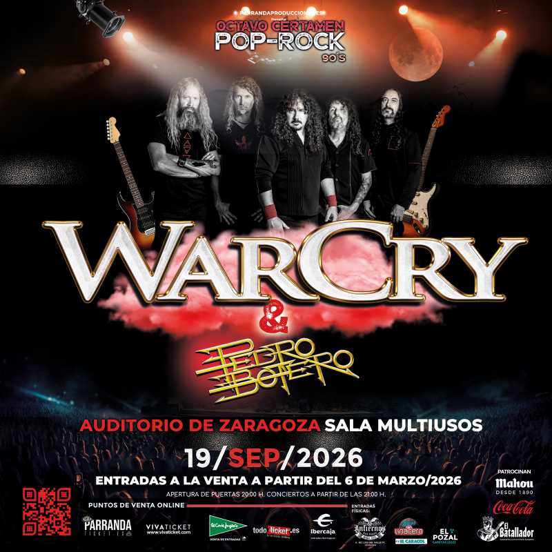 Warcry anuncia concierto en Zaragoza el 19 de septiembre