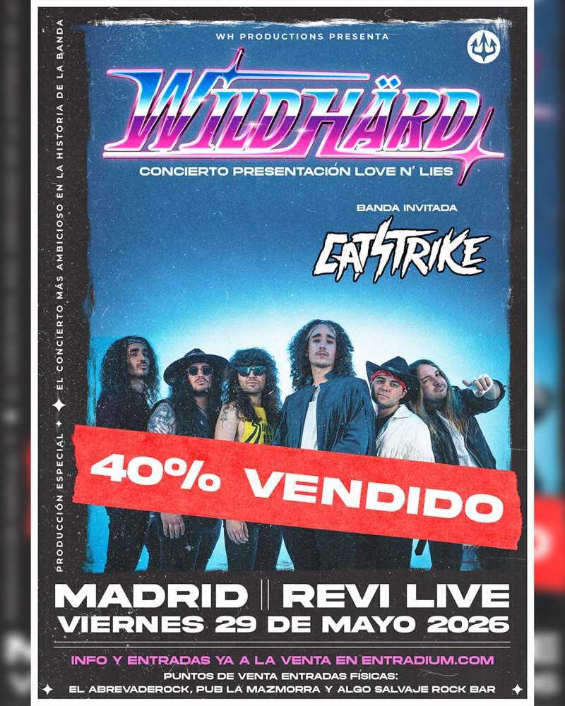 Para el próximo viernes 29 de mayo, WildHärd estarán actuando en directo en la Sala Revi Live de Madrid