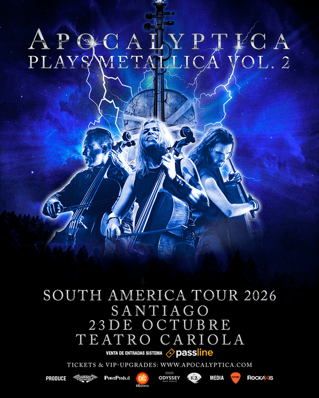 Apocalyptica confirma su regreso a Chile en el marco de su gira Norteamérica y Sudamérica 2026