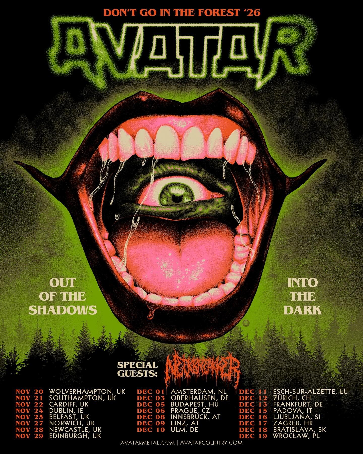 Fechas del «Don’t Go In The Forest» tour de Avatar