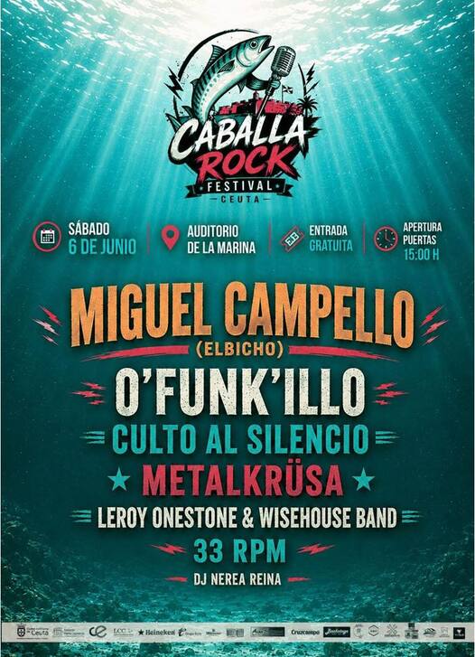 Miguel Campello y O’Funk’illo, dos grandes propuestas para el cartel del Caballa Rock 2026, de Ceuta.