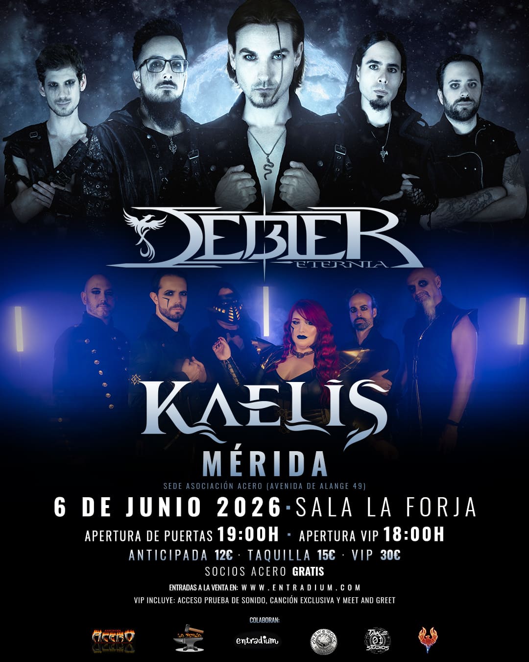 Débler Eternia y Kaelis compartirán escenario en Mérida a primeros de junio