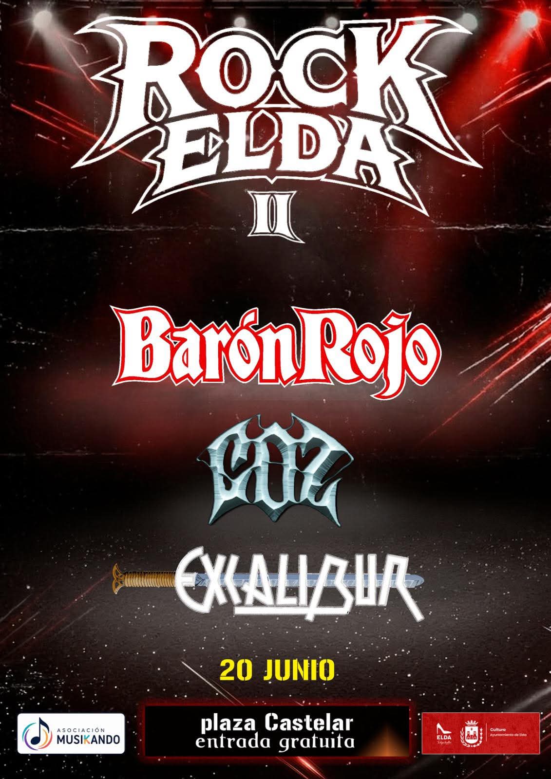 Barón Rojo, Coz y Excalibur en el Rock Elda Festival 2026