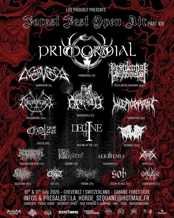 Primordial encabeza el cartel del Forest Fest Open Air en Suiza y prometen un ritual épico.