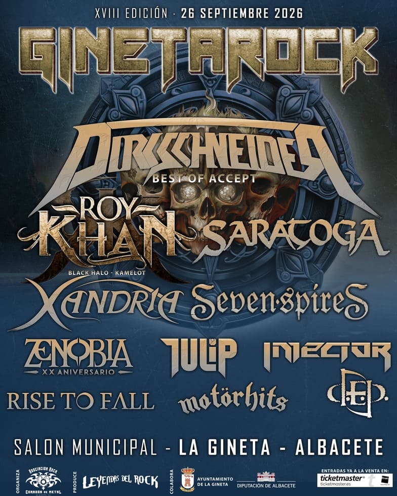 Con Saratoga, Xandria, Tulip, Rise To Fall y Motörhits, el festival Gineta Rock cierra el cartel para su edición de 2026.