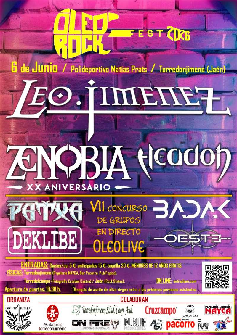 El 6 de junio el Oleo Rock Festival con Leo Jimenez de headliner