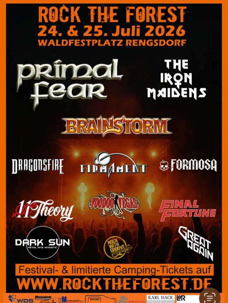 Cartel completo del Rock The Forest 2026 de Alemania