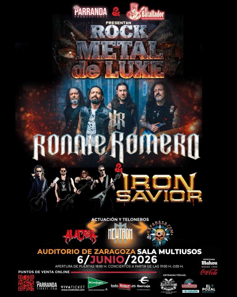 Ronnie Romero con Iron Savior en Zaragoza el próximo 6 de junio