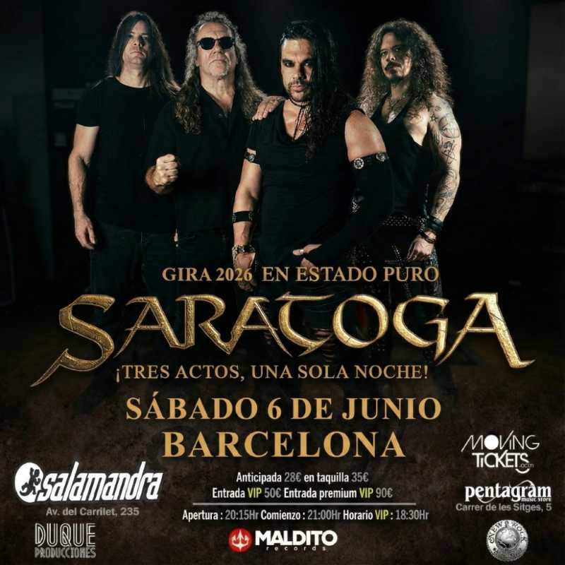Saratoga y su gira «En Estado Puro» en Barcelona el 6 de junio