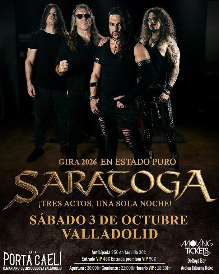 Saratoga en Valladolid el 3 de octubre con su gira «En Estado Puro»