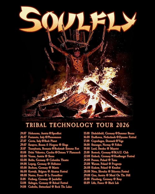 Soulfly ha anunciado una importante gira europea para el verano de 2026, denominada «Tribal Technology Tour».