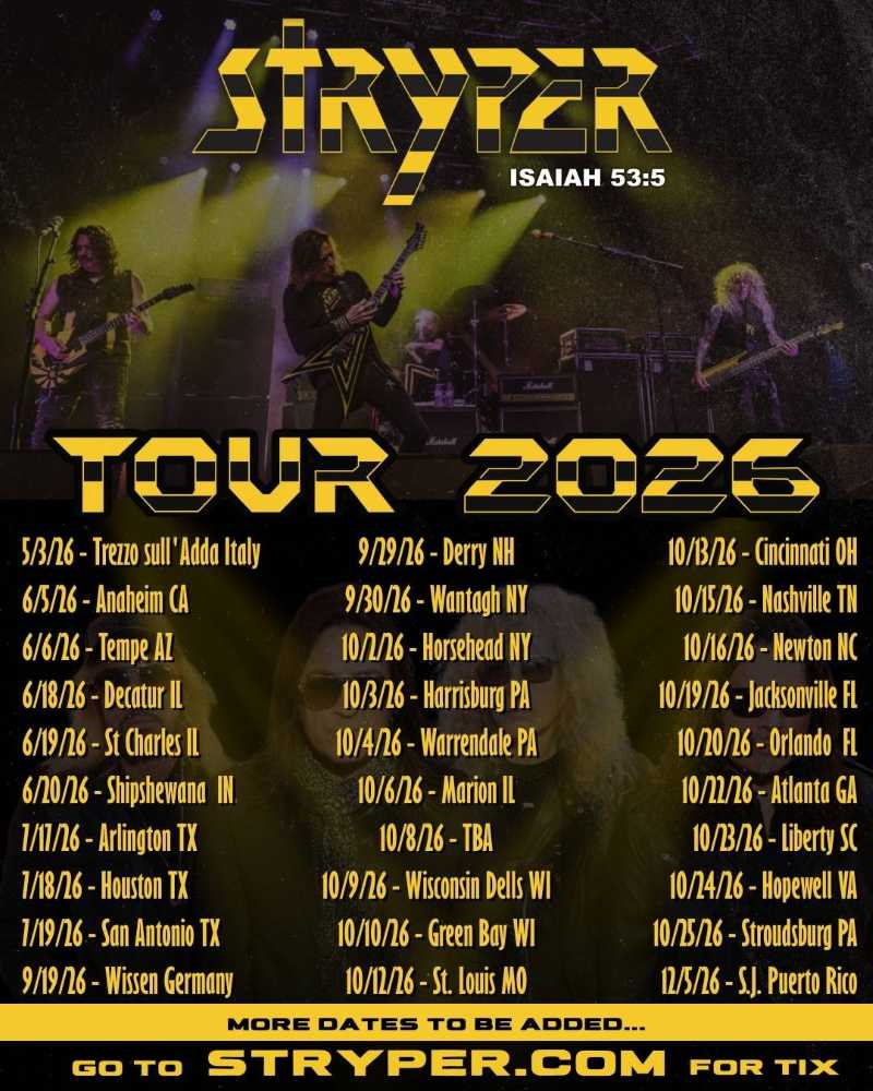 Stryper actualiza las fechas de su gira para 2026