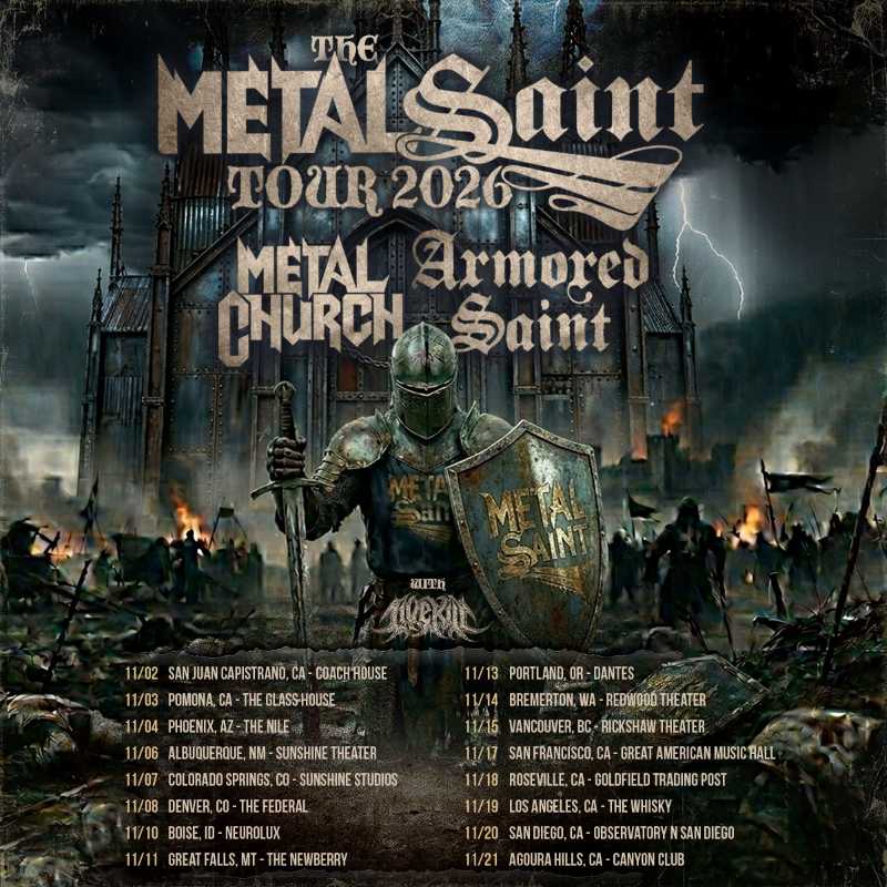Metal Church gira con Armored Saint llamada “The Metal Saint Tour 2026”